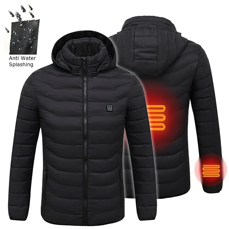 Хлопковое пальто с подогревом USB, одежда с электрическим подогревом, верхняя одежда, одежда с подогревом, зимние теплые хлопковые пальто, пальто с капюшоном