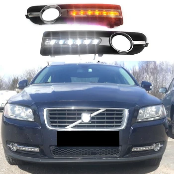 

NEW-2PCS for Volvo S80 2009-2013 Car LED DRL Daytime Running Lights with Turning Signal Fog Lamp Auto Lights