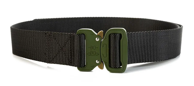 Deepeel 1pc 3.8X115/125/135cm Army Green Quick Release Buckle Head Tactical Men Belt Outdoor Woven Nylon Webbing Belt YB217