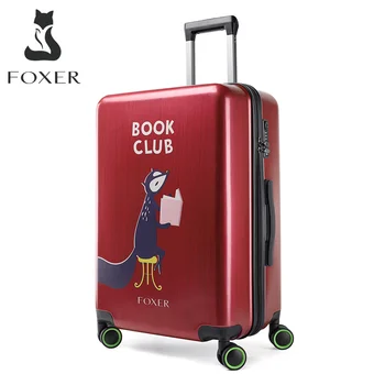 

FOXER Rolling Luggage Unisex Large Capacity Luggage Trunk PC Universal Wheel Women Travel Suitcase Adjustable Handle 20 24 inch