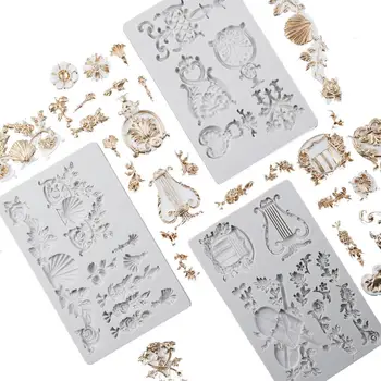 

Luyou 14 styles Flowers lace Silicone Molds Fondant Moulds Cake Decorating Tools Cake Molds, Kitchen Accessories FM1951