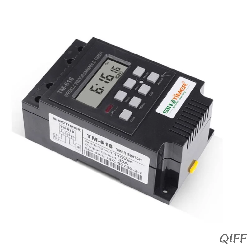 TM616W цифровой электронный таймер 110/12V 30A 17 установка программируемое реле