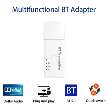 

5.1 Audio Receiver Transmitter E3 Bluetooth 3.5mm AUX Jack USB Wireless Adapter for School Office Working Supplies