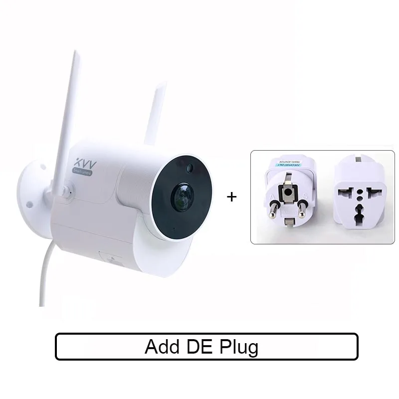 Add DE Plug Xiaomi Xiaovv наружная панорамная камера 1080P Водонепроницаемая беспроводная 2MP ночного видения Обнаружение движения приложение управление Смарт IP камера - Цветной: Add DE Plug