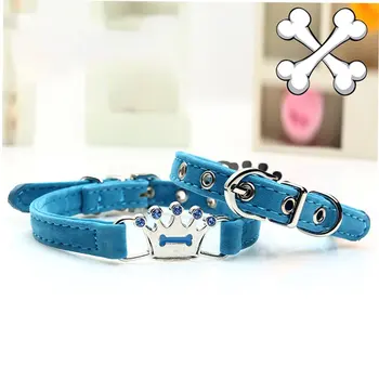 

Crown Flocking Pet Teddy Cat Kitten Safely Collar Kitten Bear Dog Bunny blueS
