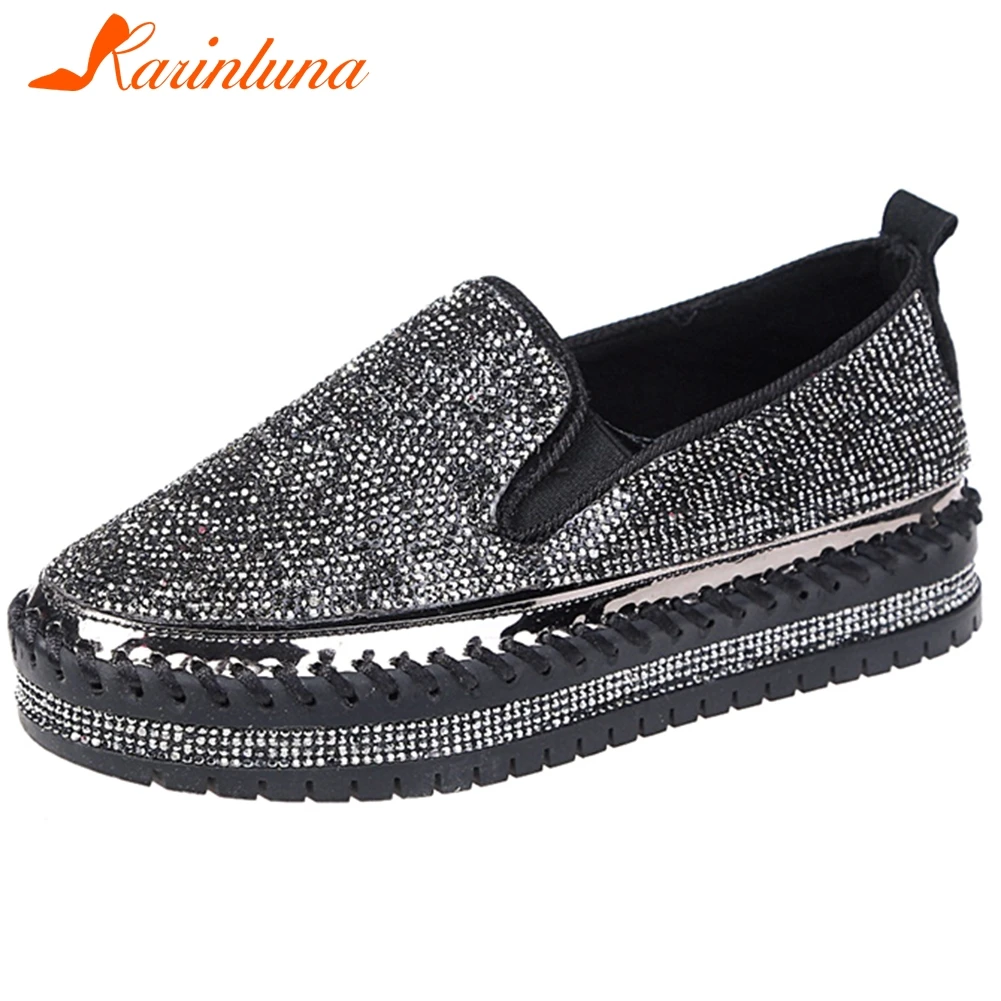 

KARINLUNA nuevo cristal señoras 2020 Ins caliente Casual suave mocasines moda Slip On primavera otoño pisos mujeres Zapatos mujer