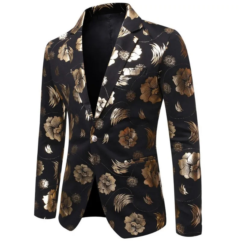 Jacket for Men Spring Autumn Suit Jacket Hot Stamping Slim Fit Male Blazer Fashion Formal Jacket Man Fashion Men Suit Jacket