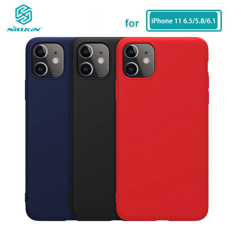 Najtaniej Dla iPhone 11 Pro Max Case NILLKIN płynny gładki silikonowy pokrowiec na iPhone 11 Pro Max (5.8 6.1 6.5) pokrowiec luksusowe torby ochronne
