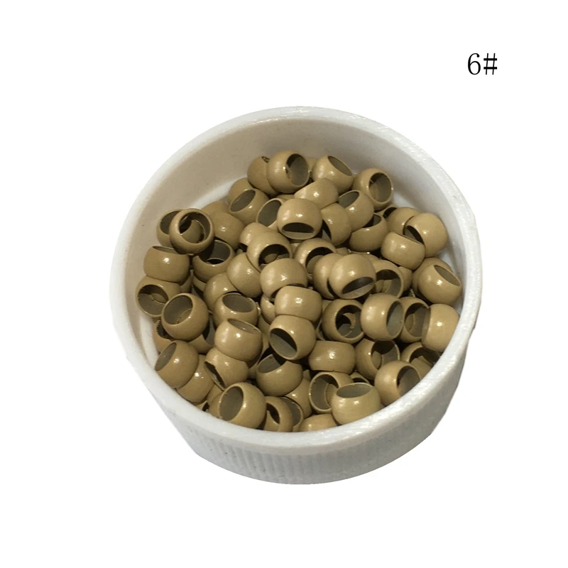 3000 pcs/Lot 4.0*2.7*2.5 mm Black nano micro rings copper micro beads For Nano Ring Hair Extensions 7 color in stock 3
