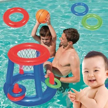 

Childrens Inflatable Floating Basket Ball Hoop Ring Toss Game Swimming Pool Toy Swim Pool Basketball Hoop Toy Inflatable Toy