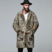 Осенняя леопардовая искусственная норковая кожаная куртка, Мужская зимняя утолщенная теплая меховая кожаная куртка, мужские свободные куртки, jaqueta de couro fashion B