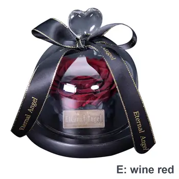 

715 Preserved Fresh Flower Rose Gift Box Innovative Gift Preserved Flowers Glass Cover Dried Flowers Home Birthday Wedding Decor