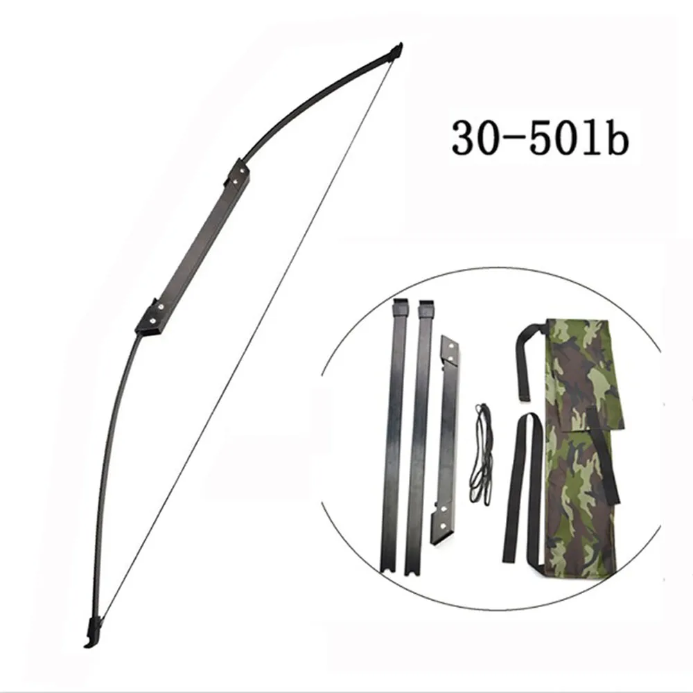 30-50 LBS Folding Takedown Bow 54 Inches Portable with Bag Straight Pull Longbow for Archery Hunting Shooting Outdoor | Спорт и