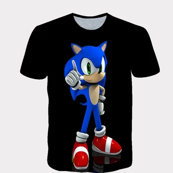 

Summer New Sonic the Hedgehog 3D Printed T Shirt Boys Cartoon t-shirt Tops Boys Streetwear Clothes for Teenager Children Tops