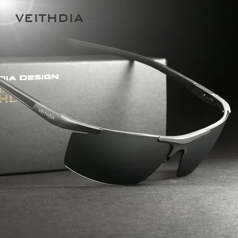 Мужские зеркальные солнцезащитные очки VEITHDIA из алюминиево магниевого сплава с