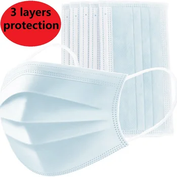 

3 Layers Face Mask Disposable Anti PM2.5 Anti Particle Mask Dustproof Mouth Mask Facial Mask Filter Pad Safety Mask for Dust