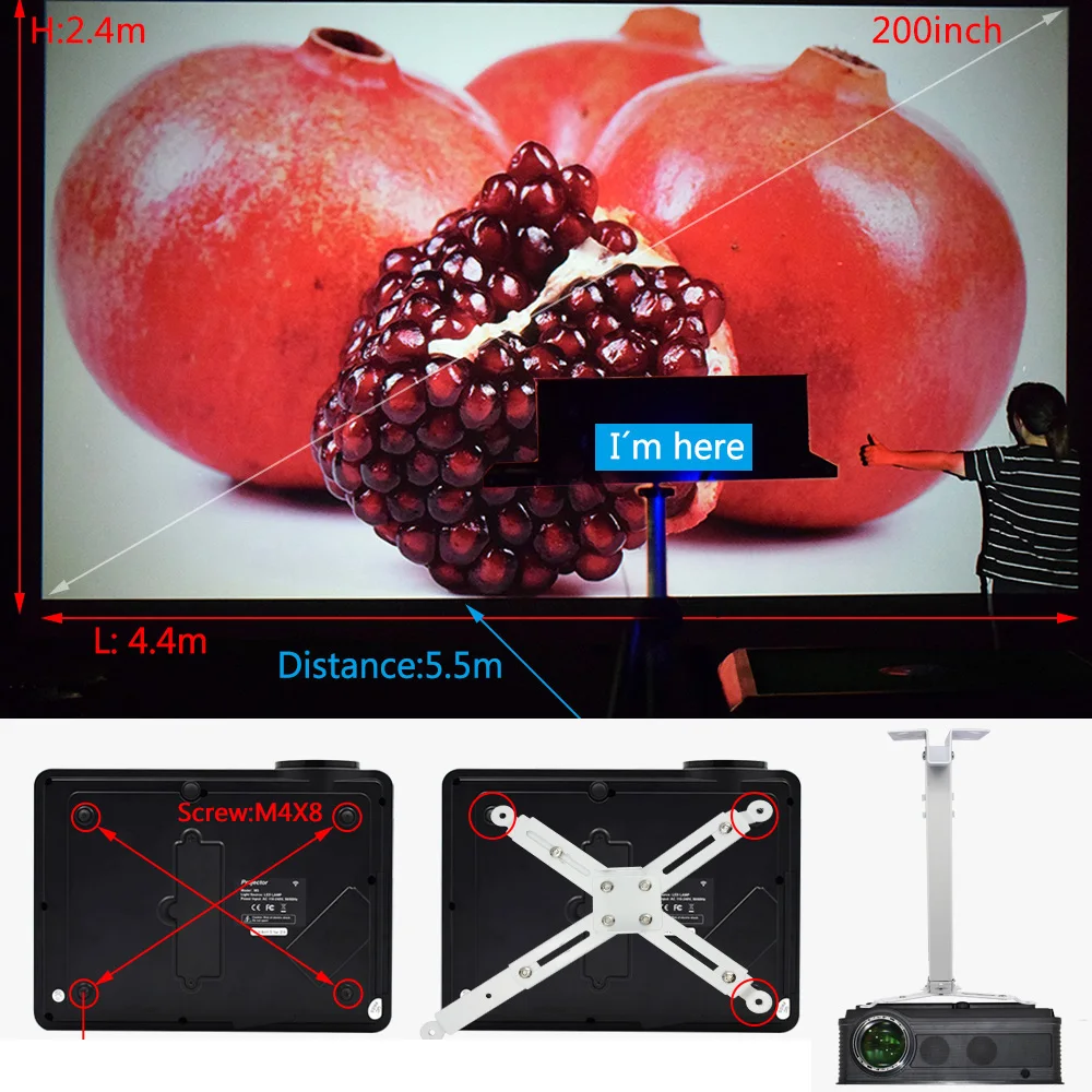 ThundeaL TD86 HD светодиодный проектор 4000 люмен видео 3D Android WiFi Поддержка Full M5 M5W домашний