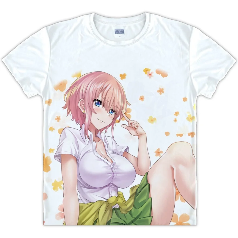 Новинка, футболка с короткими рукавами, унисекс, белая футболка, Go-Toubun no Hanayome - Цвет: Style 10