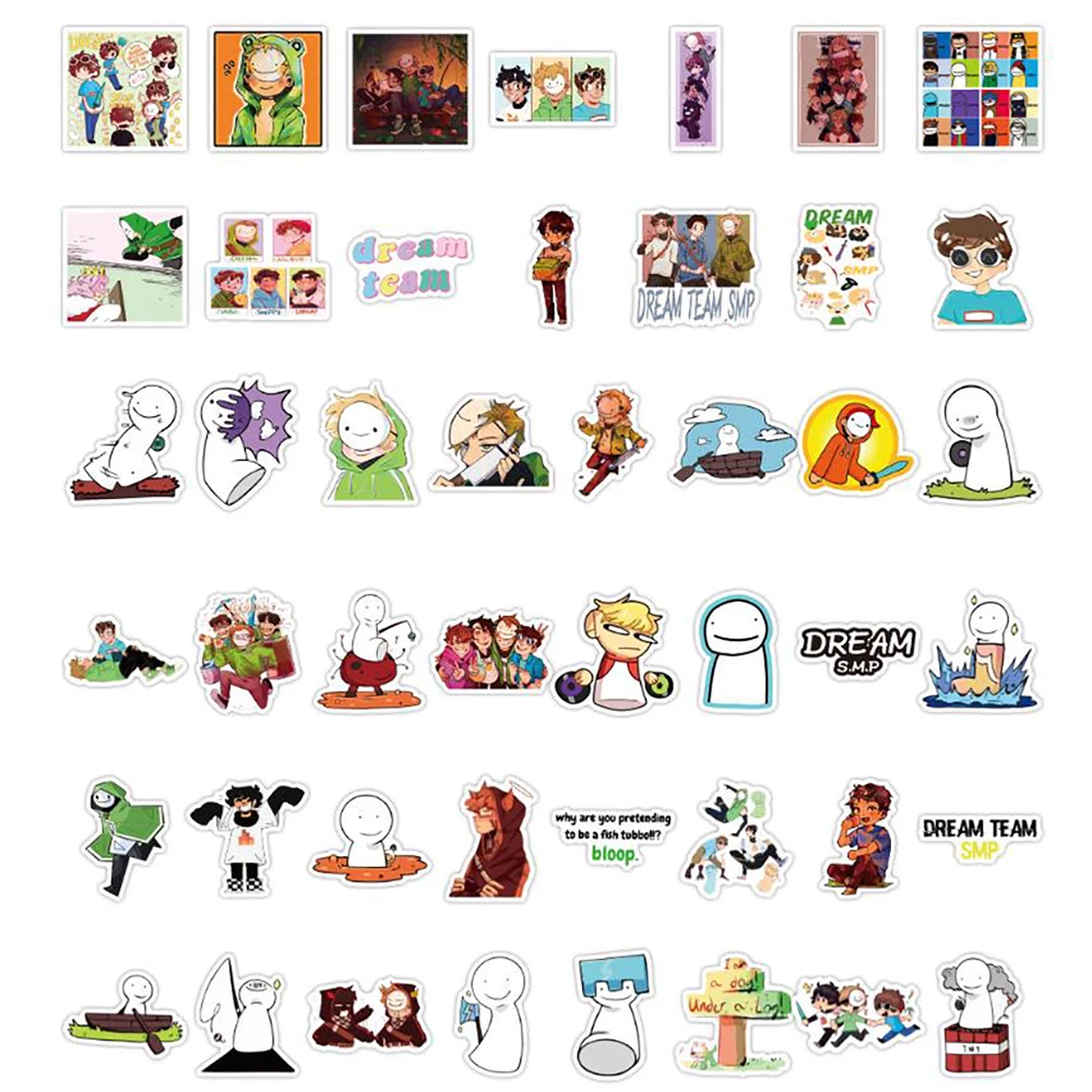10 30 50pcs dream smp anime cartoon stickers diy skateboard fridge guitar laptop luggage graffiti funny sticker kid toy decal stickers aliexpress