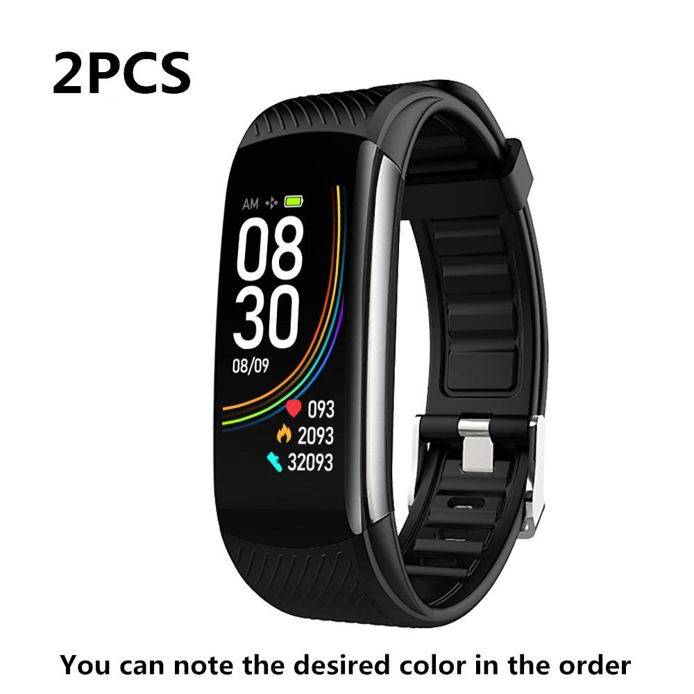 2PCS BLACK Смарт Браслет для измерения кровяного давления фитнес-браслет монитор сердечного ритма здоровье трекер цветной экран Браслет для спорта PK Mi Band 4 - Цвет: 2PCS BLACK