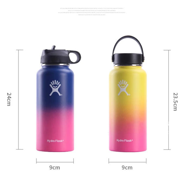 32oz/40oz Hydro Stainless Steel Water Bottle Vacuum Insulated Flask  Wide Mouth Travel Portable Thermal Sport Drink Bottles 6