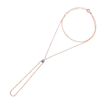 

Minimalist Evil Eye Design Ring Bracelet Turkish Handmade 925 Sterling Silver Slave Bracelet