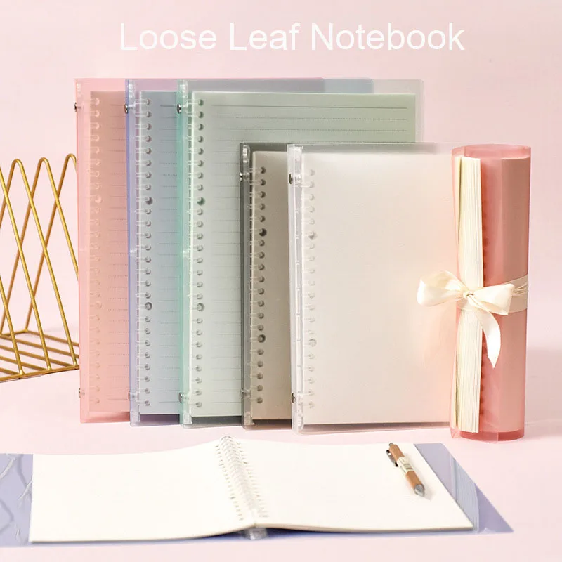 

Translucent Loose-Leaf Notebook A5 Soft Binder Ring Journal Daily Planner Binder Replacement Paper Office School Supplies