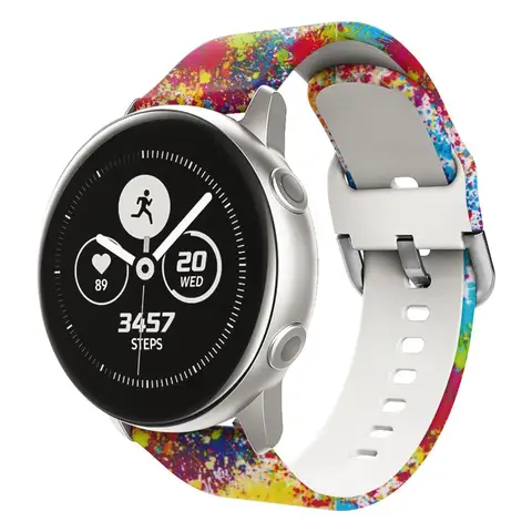 22mm Print Watch Strap for Samsung Galaxy Watch Active 2 Silicone Wristband Replacementfor Galaxy Watch 3 Bracelet 41mm 45
