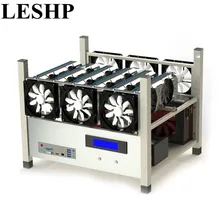 Совместимый с 6 GPU Открытый Чехол для добычи воздуха для компьютера ETH Miner Frame Rig с 6 вентиляторами и системой контроля температуры хорошее тепловыделение