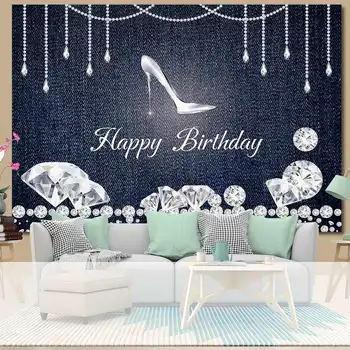 

3 Sizes Happy Birthday Photography Backdrop Vinyl Cloth Photo Background Studio Birthday Home Party Banner Backdrops Decor Props