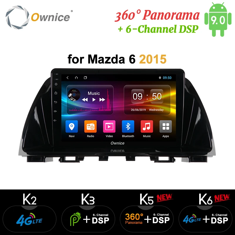 Автомагнитола Ownice k3 k5 k6 на Android 9 0 4 Гб + 64 ГБ 2 Din GPS навигатор для Mazda 6 Atenza 2013 2014 2015 2016
