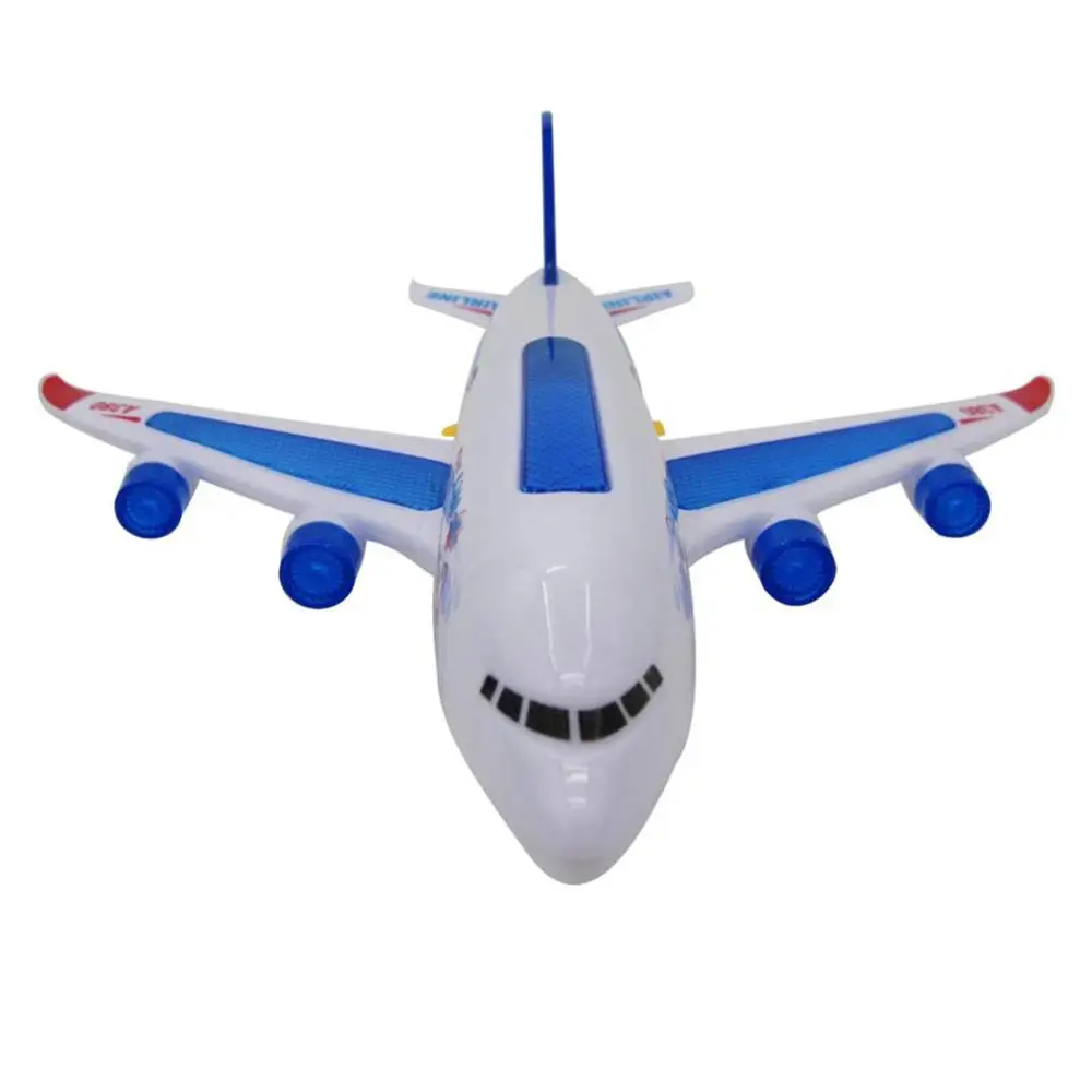 Светодиодный музыкальный самолет Airbus Электрический Универсальный ABS модель самолета игрушки для детей подарок