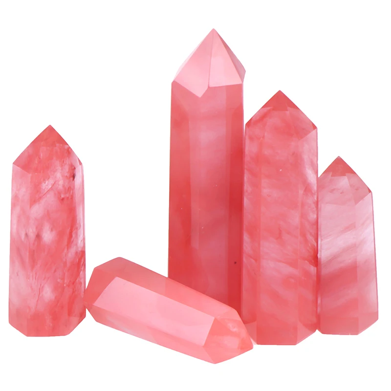 1Pc Rare Pretty Red Quartz Crystal single Terminated Wand Healing Specimen Decor