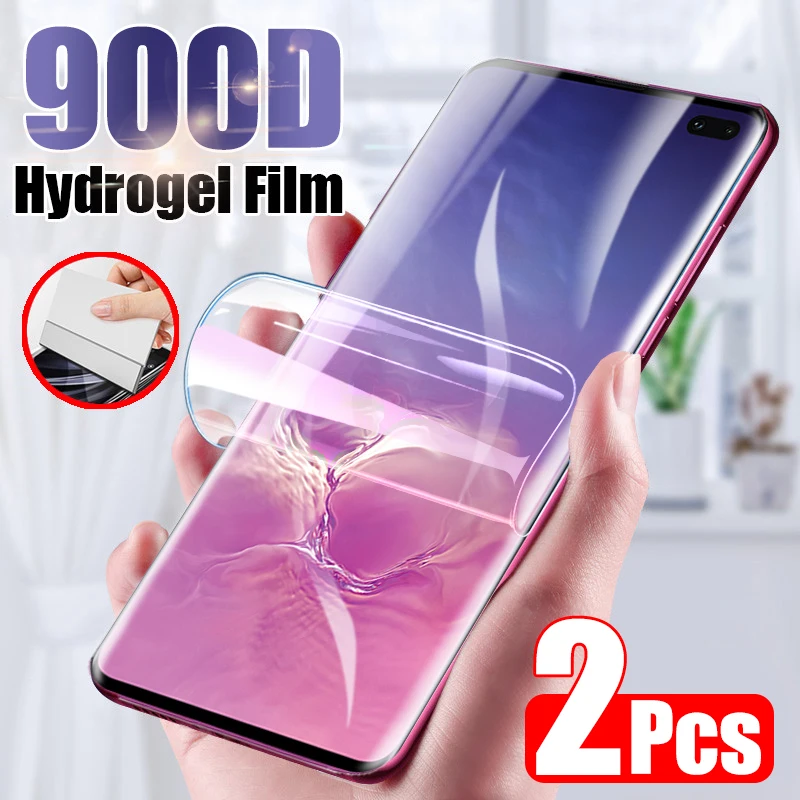 2 шт. 900D Защитная пленка для Samsung Galaxy S10 S9 S8 Plus Гидрогелевая с полным покрытием Note 10 9