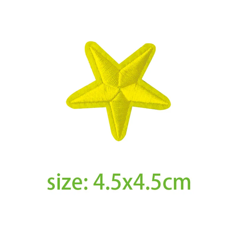4.5x4.5cm 1pcs 1 шт. смешанные нашивки со звездами для одежды с железная, вышитая аппликация Милая нашивка эмблема на ткани для одежды DIY аксессуары для одежды - Цвет: 4.5x4.5cm 1pcs