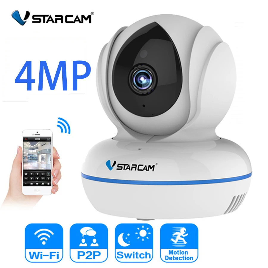 Vstarcam C22Q 4MP Full HD WiFi камера для видеоняни и wifi панорамирование/наклон