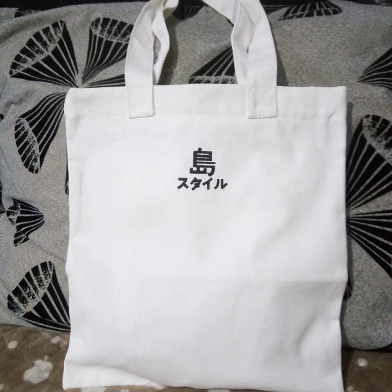 

Xiao Qingxin Student Printed Shopping Bag One Shoulder Literary Letter Hand-held Canvas Bag
