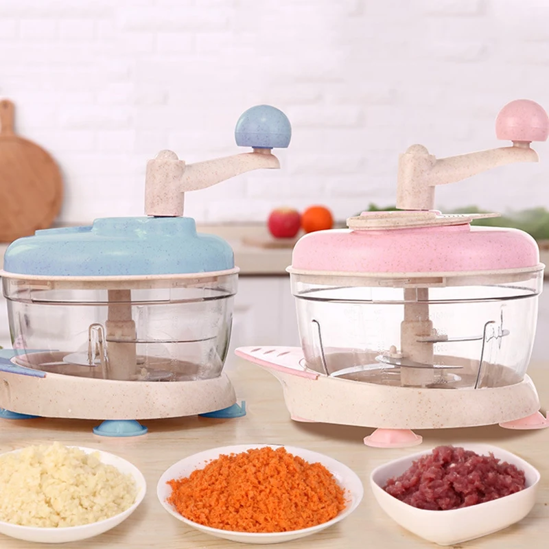 Мощный Ручной измельчитель фруктов, овощей, орехов, мясорубка, лук, чеснок, перец, блендер, Кухонный комбайн со съемным лезвием, прочный Fr