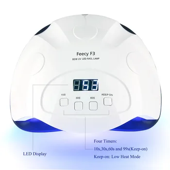 

80W LED Nail Lamp for Manicure 42 Leds Nail Dryer Machine UV Lamp For Curing UV Gel Nail Polish Motion sensing LCD Display Lamp