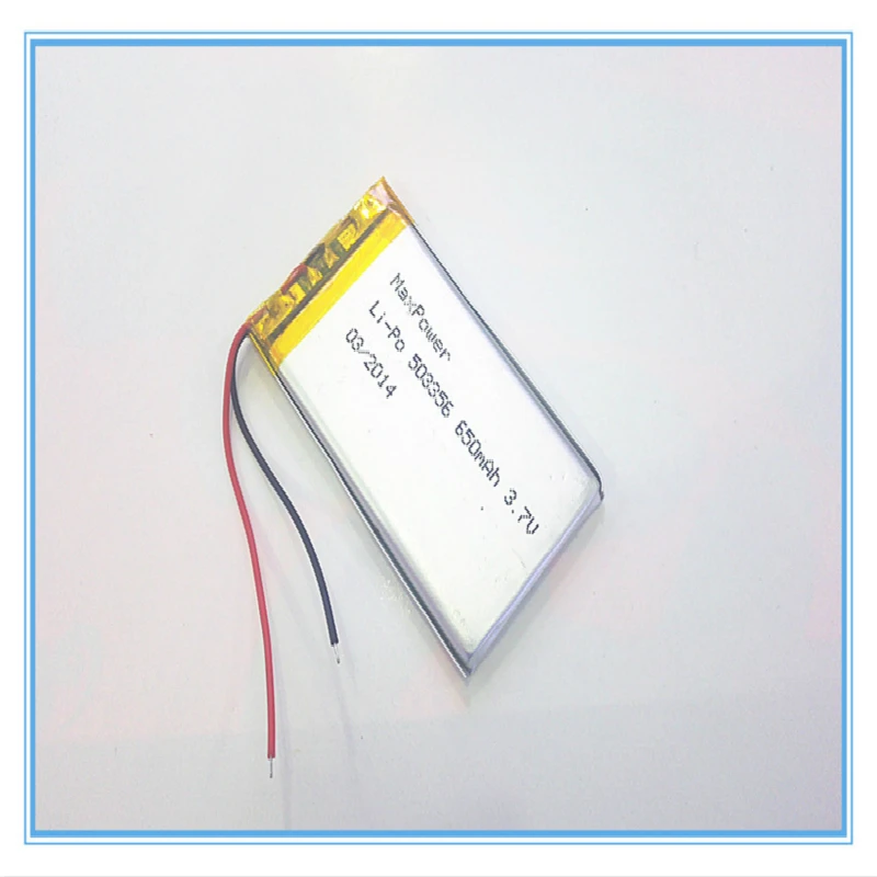Бесплатная доставка полимерный аккумулятор 650 mah 3,7 V 503356 умный дом MP3 динамики литий-ионный аккумулятор для DVR, gps, mp3, mp4, мобильный телефон