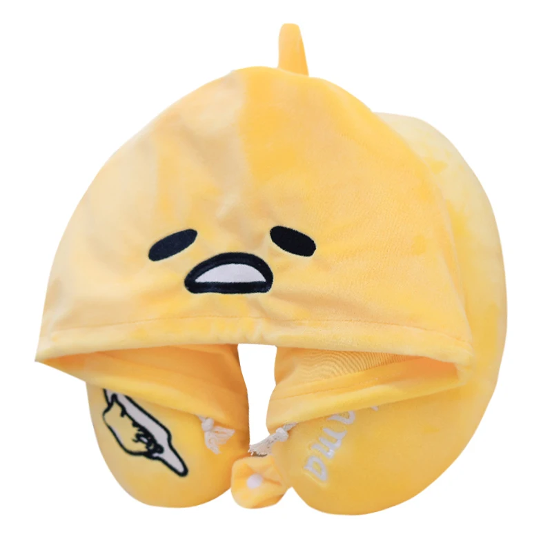 30 см Gudetama ленивое яйцо с капюшоном для шеи u-образная яичный желток Подушка Мягкие плюшевые игрушки кукла подушка для сна Дети девочка подарок на день рождения