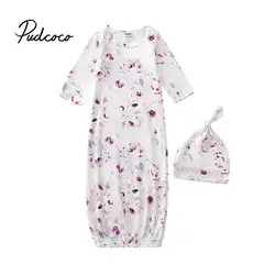 Pudcoco 2019 брендовые Детские спальные мешки для новорожденных, детское Хлопковое одеяло для пеленания, спальный мешок + шапочка, 2 шт., Размер 0-6