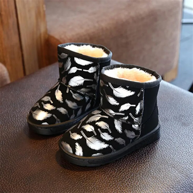 Детские зимние сапоги г. Новая зимняя утепленная бархатная детская обувь Хлопок Нескользящая толстая подошва теплые ботинки для девушек