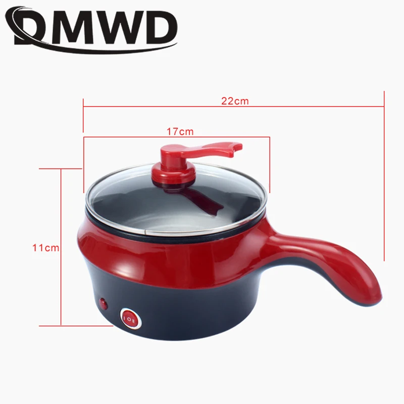 Frogued Multifunctional Non-Stick Electric Cooker Steamer Kitchen Hot Pot  Cooking Tool (White,Single Layer,CN Plug)