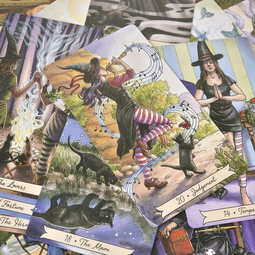 78PCS Everyday Witch Tarot Cards Deck Fate Divination Table Games Playing Card Family Party Entertainment 78PCS Everyday Witch Tarot Cards Deck Fate Divination Table Games Playing Card Family Party Entertainment