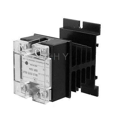 AC/AC твердотельное реле SSR 10A AC 90-280 V/AC 24-480V+ теплоотвод