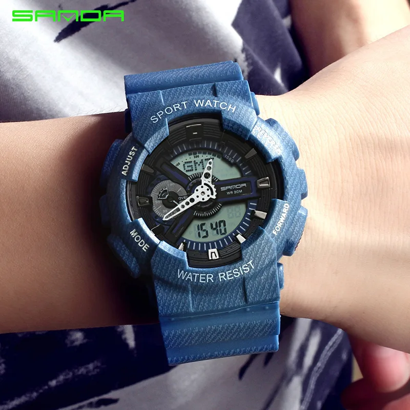 

SANDA New Style Cowboy Quartz Watch Electronic Watch Couples Fashionable Watch Sports Waterproof AliExpress Watch