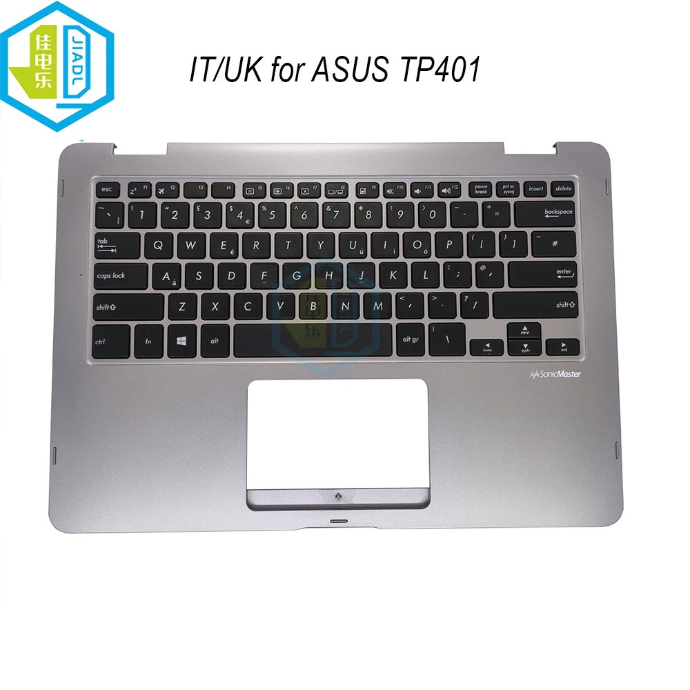 Teclado Italiano Topcase Palmrest Teclados para Asus Vivobook Flip 14 Tp401n Tp401na Tp401ma F123it00 F123uk00 Tp401 pc uk gb