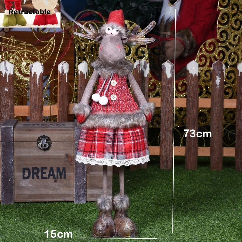 Рождественские куклы большого размера, Санта-Клаус, снеговик, лося, игрушки, рождественские фигурки, рождественский подарок для детей, Красная рождественская елка, украшение сцены - Цвет: qunzi257