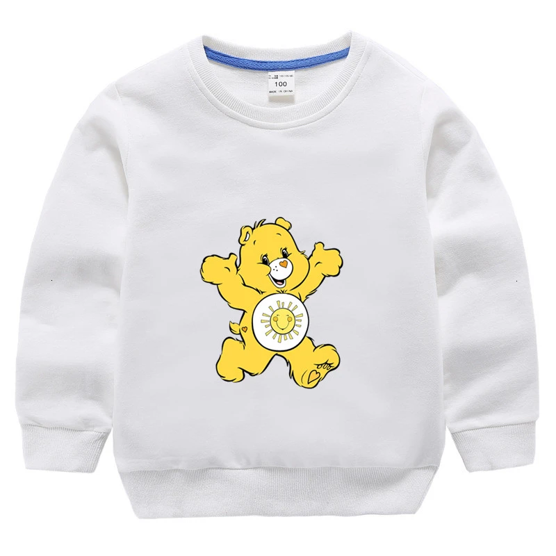 Одежда для мальчиков и девочек Care Bears забавные скрещивающиеся цвет детское модное осеннее топы с круглым вырезом; футболки с изображением мультипликационных персонажей для детей футболка детская толстовка - Цвет: as picture